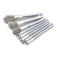 High Quality makeup brush  8 pcs silver handle  super soft hair small waist makeup brushes professional