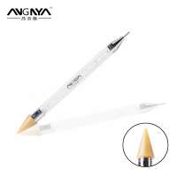 2017 ANGNYA Hot Sale Wholesale Supply Nail Art Gem Crystal Pick Up Wax Dotting Tool Two Way Brush