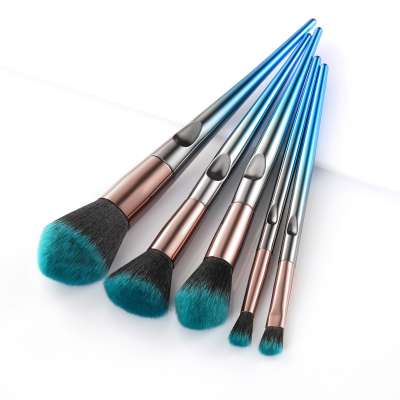 DEENER 5 pcs New Design Purple Foundation Brush Makeup Brush Set Foundation Cosmetic Eyebrow Eyeshadow Brush Tools