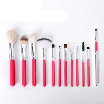 DEENER 12pcs make up brushes Natural goat hair Matte handle makeup brush set